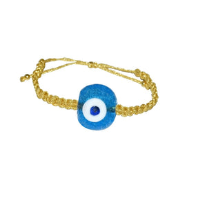Blue Evil Eye Glass Bracelet