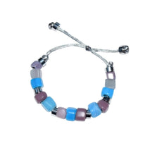 Load image into Gallery viewer, Happy Bead Bracelet in Blue and Lavender
