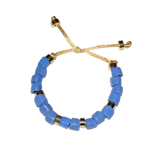 Happy Bead Bracelet in Periwinkle Sea Blue