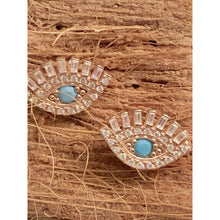 Load image into Gallery viewer, Pavé Evil Eye Stud Earring
