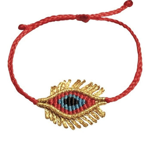 Bold Red Macrame Bracelet